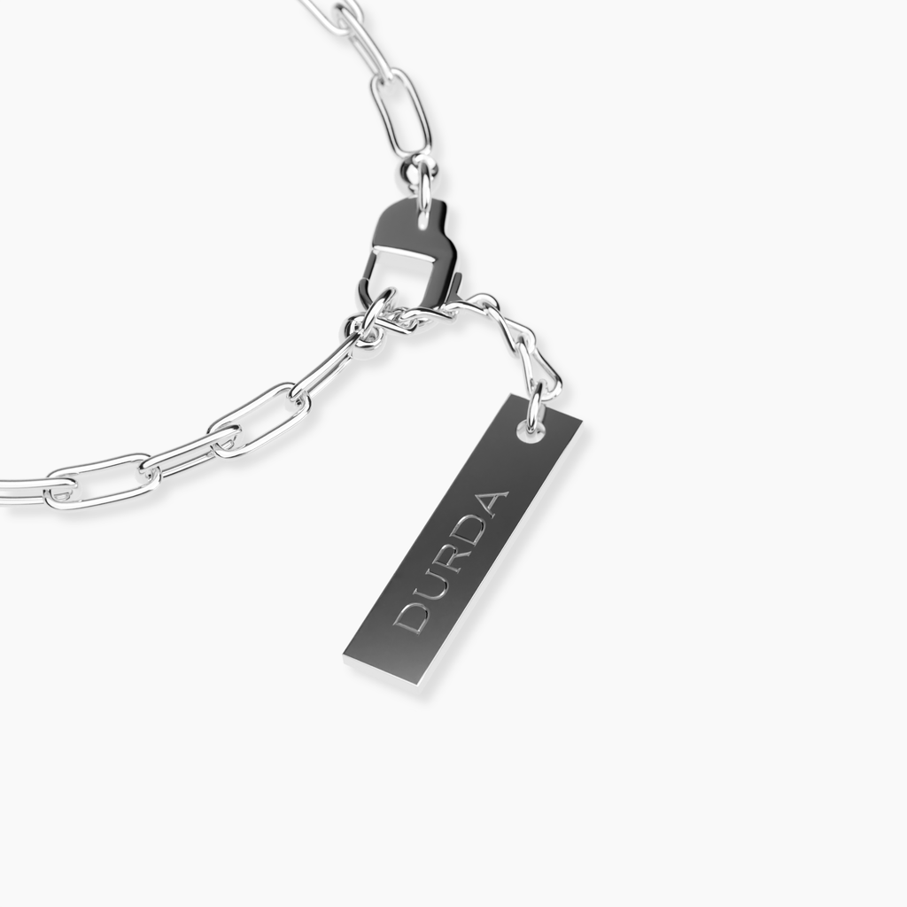 Bransoletka Clip Chain Białe Złoto
